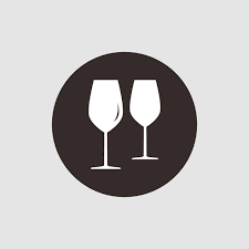 wine glass vector silhouette in circle