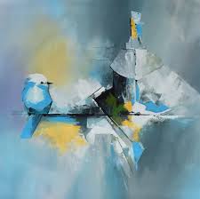 bird abstract art beguiling big wall