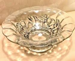 Clear Cut Glass Fruit Bowl