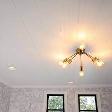 drop ceiling with beadboard paneling