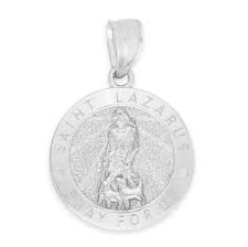 925 sterling silver dainty st lazarus pendant patron saint jewelry catholic gifts for her with 20 inch chain s size small