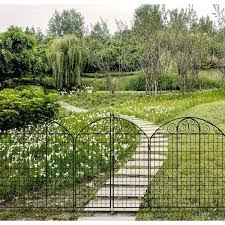 Black Metal Garden Fence Gate 860442