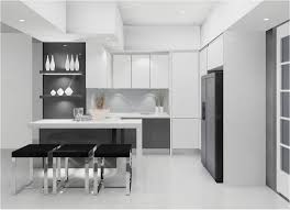 A modern kitchen equipped with a large shelving unit featuring staggered shelves and boxes for storage. 5 Tips When Choosing Custom Made Kitchen Cabinet In Singapore Singapore Kitchen Cabinets