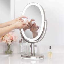 oval led lighted makeup mirror
