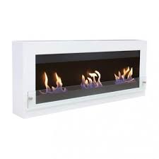 Large White Wall Mounted Fireplace With