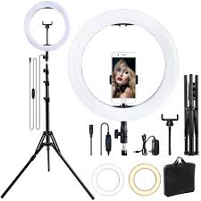 Fosoto 14 Inch Led Ring Light Photographic Lighting Ring Lamp Makeup Live Broadcast Ringlight With Tripod Stand For Phone Camera Photographic Lighting Aliexpress