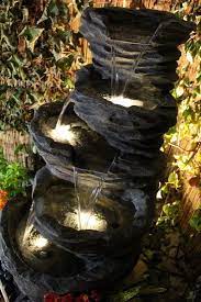 5 tier stone effect rock fall water feature