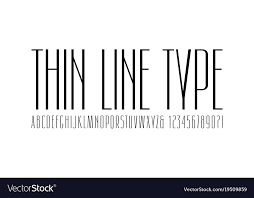 Narrow Sans Serif Font Thin Line Typeface
