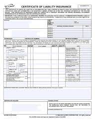 Printable Certificate Of Liability Insurance Form Template In 2021  gambar png