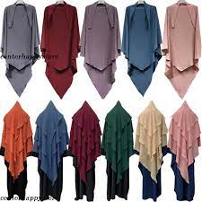 One Piece Women Prayer Scarf Hijab Khimar Muslim Niqab Ramadan Overhead  Amira | eBay
