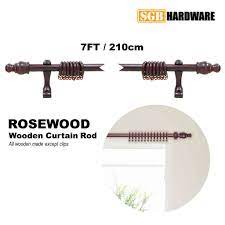 Install swing arm curtain rods. Curtain Rod 28mm Wooden Rod 200cm Rosewood Dark Walnut Mahogany 2 Panel Sliding Door 3 Panel Window Shopee Malaysia