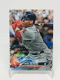 You will see in the upper right region of the card the official rc logo, indicating that this is an official rookie card. 2018 Topps Holiday Baseball Rafael Devers Rookie Card Boston Red Sox Ebay