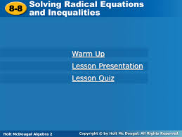 Section 8 8 Solving Radical Equations