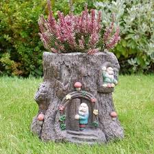 Fairy Garden Gnome Tree Stump Planter