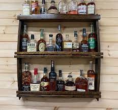 Whiskey Barrel Shelf Bourbon Bar Wall