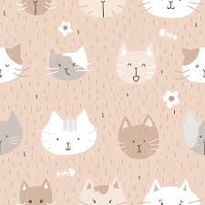 cute cat face seamless pattern