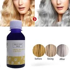 It's figuring out how to neutralize the unwanted tones. 100ml Purple Shampoo Remove Yellow Anti Brassy Color No Yellow For Silver Blonde Bleached Gray Hair Toner Shampoo Shampoos Aliexpress