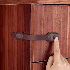 baby proofing cabinet lock brown child