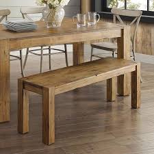 rustic brown wood dining bench