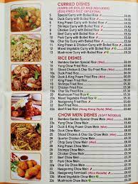 menu at bamboo garden fast food