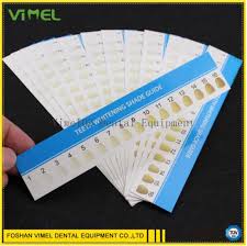 16 Colors Teeth Whitening Shade Guide Paper Chart Card Dental Supplies