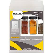 Our downloadable blank templates with 21 per sheet can help you get creative and customize your own labels within minutes. Amazon Com Mr Label Clear Removable Waterproof Adhesive Spice Seasoning Labels Laser Print Only 21 Labels Per Sheet 10 A4 Sheets Office Products
