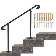 We offer wood spindles, handrails, and preassembled rails. Buy Vevor Wrought Iron Handrail Fit 2 Or 3 Steps Outdoor Stair Railing Adjustable Front Porch Hand Raillings Black Transitional Hand Rail For Concrete Steps Or Wooden Stairs With Installation Kit Online
