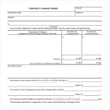 Change Order Form Template For Excel Contractor Cafegrande Co
