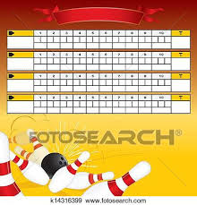 Stock Illustration Of Bowling Scoreboard Template For Your Text