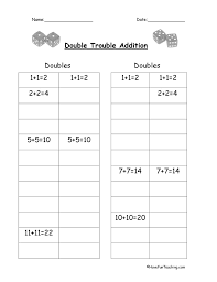 adding doubles worksheet have fun