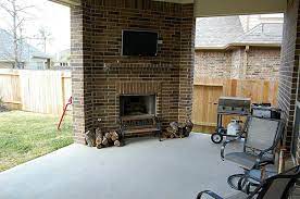 Patio Corner Fireplace Outdoor Decor