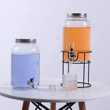 3 8l glass beverage dispenser glass jar