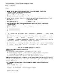 Test-Chemia Dział 1 KL 7 | PDF