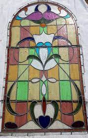 Large Art Nouveau Stained Glass Window