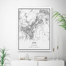 Ufa Map Canvas Print City Maps Wall Art