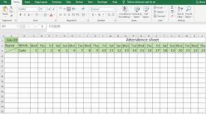 how to create attendance sheet in excel