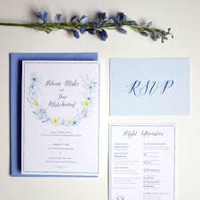 Yellow And Blue Floral Wedding Invite Sample