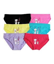 Tobeinstyle Purple Cat Seamless Underwear Set Girls