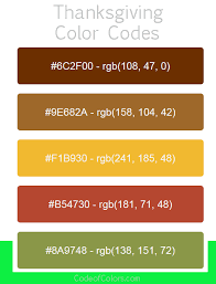 Thanksgiving Color Palette Hex And Rgb Color Codes