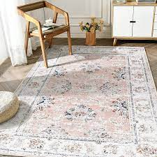 rugking farmhouse 5x7 area rug pink