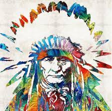 Colorful Native American Art Print From