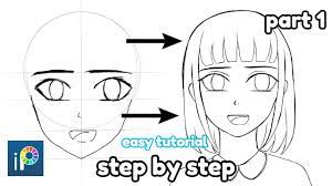 how to draw anime front face in