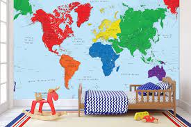 Map Wall Mural Early Learning Kids