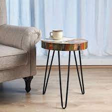 Rustic Reclaimed Wood End Table Small