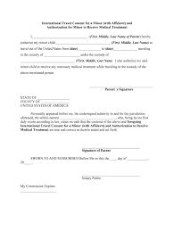 travel minor fill out sign