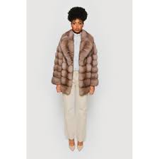 Beige Sable Jackets Luxury Fur
