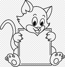 frame with cute cat cartoon png pngwing