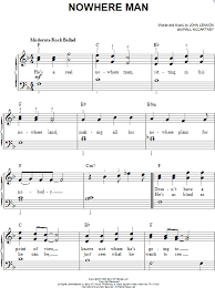 Piano easy level free piano sheet music. Nowhere Man Easy Piano Zzounds