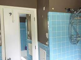 vintage blue tile in bathroom what