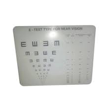 E Test Type Near Vision Chart